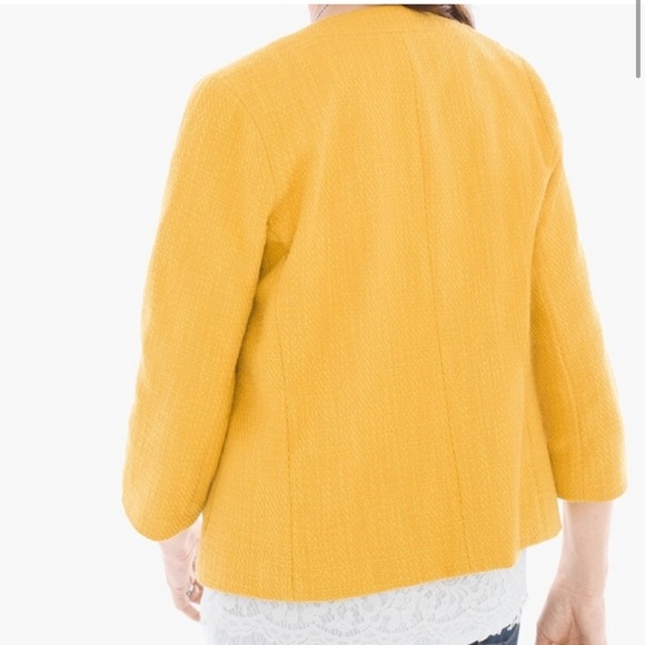 NWT Chicos Textured LS Jacket Glistening Yellow Medium/8 - Picture 2 of 13
